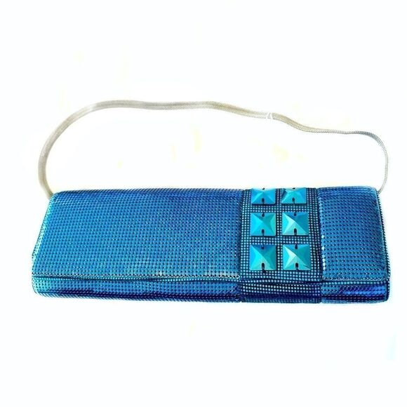 Turquoise Whiting & Davis Swarovski evening bag - Picture 1 of 9
